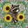 Nature Lovers' Intricate Stained Glass Raccoon Bust & Sunflower Mosaic Dappled Pastel Art Stained Glass Suncatcher - 5