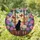 Stained Glass Art Lovers' Jewel Tone Black Cat Silhouette Pink Hydrangea Sunset Window Mosaic Stained Glass Suncatcher - 1
