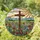 Faith-Inspired Art Lovers' Tiffany Style Jewel-Tone Stained Glass Cross Wildflower Mountainscape Stained Glass Suncatcher - 1