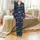 Women's Greyhound Lover Sleep Set: Midnight Blue Fawn Brindle Dog & Ocean Coral Pattern - Silky Stretch Satin Pajamas Set - 2