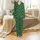 Enchanted Winter Golden Yellow House Star Snowflake Pattern - Deep Green Garment Satin Pajamas Set - 2