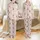 Bridesmaid Wedding Party Satin Short Set: Metallic Gold Script & Blush Floral Design Satin Pajamas Set - 1