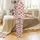 Family Dachshund Christmas Pajamas: Playful Dog & Star Pastel Pink Print - Soft Knit Sleep Set Satin Pajamas Set - 2