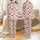 Family Dachshund Christmas Pajamas: Playful Dog & Star Pastel Pink Print - Soft Knit Sleep Set Satin Pajamas Set - 1