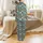 Custom Face Family Halloween Pajamas: Teal Ghost & Bat Pattern Sleep Set Satin Pajamas Set - 3