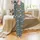 Custom Face Family Halloween Pajamas: Teal Ghost & Bat Pattern Sleep Set Satin Pajamas Set - 2