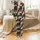 Family Retro Christmas Loungewear: Quilted Tartan Plaid Patchwork, Holly Tree & Snowflake Design Satin Pajamas Set - 2