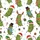 Whimsical Christmas Pickle Party: Festive Characters with Santa Hats, Antlers, & String Lights Print Satin Pajamas Set - 4