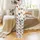 Women's Valentine Coquette Watercolor Farm Fowl Pajamas: Rooster, Hen & Wildflower Print Satin Pajamas Set - 3