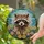Nature Lovers' Vibrant Tiffany Stained Glass Raccoon Portrait Floral Mosaic Design Stained Glass Suncatcher - 2