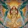 Art Lovers' Serene Stained Glass Angel Iridescent Wings Gold Amber Lavender Teal Mosaic Stained Glass Suncatcher - 5