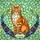 Cat Lovers' Intricate Tiffany Stained Glass Orange Tabby Cat, Jewel Tone Floral & Green Mosaic Stained Glass Suncatcher - 5
