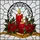 Winter Holiday Fans' Tiffany Style Stained Glass Glowing Red Pillar Candles, Poinsettia, Holly & Berries Mosaic Stained Glass Suncatcher - 5