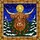 Highland Cow & Holiday Art Lovers' Intricate Stained Glass Cow, Festive Wreath, Amber Night Sky, Winter Forest, Gold Geometric Border Stained Glass Suncatcher - 5