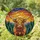Highland Cow Fans' Stained Glass Winter Sunset Art with Festive Garland & Jewel Tones Stained Glass Suncatcher - jd9G5ryNNF