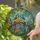 Nature Lovers' Vibrant Red Blue Yellow Tiffany Stained Glass Parrots Tropical Foliage Mosaic Stained Glass Suncatcher - 6zjprrVdgp