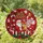 Christmas Enthusiasts' Tiffany Style Stained Glass Jolly Santa Mitten, Red Jewel Tones, Holly, Golden Script Stained Glass Suncatcher - SiuhjbcuWq