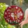 Christmas Enthusiasts' Tiffany Style Stained Glass Jolly Santa Mitten, Red Jewel Tones, Holly, Golden Script Stained Glass Suncatcher - wVZoTycL0H