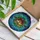 Holiday Enthusiasts' Ornate Golden Christmas Bell Emerald Holly Stained Glass Teal Sapphire Mosaic Stained Glass Suncatcher - 3
