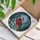 Christmas Lovers' Tiffany Stained Glass Cardinal Santa Hat Holly Winter Forest Mosaic Ruby Red Green Jewel Tones Stained Glass Suncatcher - s85UVWllQS
