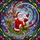 Holiday Enthusiasts' Cheerful Santa Stained Glass, Jewel Tone Red Gold Green Winter Night Mosaic Stained Glass Suncatcher - 5