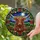 Christmas Art Lovers' Stained Glass Highland Cow Design: Festive Garland, Holly, Poinsettias, Jewel Tones Stained Glass Suncatcher - 2