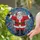 Holiday Enthusiasts' Cheerful Santa Claus Tiffany Stained Glass Red Gold Green Winter Night Mosaic Stained Glass Suncatcher - eFUoXUp6ci