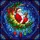 Holiday Art Lovers' Detailed Tiffany Stained Glass Santa Moon Reading Holly Berries Celestial Winter Mosaic Red Green Gold Stained Glass Suncatcher - 5
