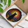 Autumn Cat Art Fans' Glowing Stained Glass Black Cat Fiery Moon & Leaves Pattern Stained Glass Suncatcher - 3