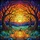 Halloween Enthusiasts' Intricate Glowing Jewel-Tone Tiffany Stained Glass Jack-o'-lantern Sunset Stained Glass Suncatcher - 5