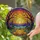 Halloween Enthusiasts' Intricate Glowing Jewel-Tone Tiffany Stained Glass Jack-o'-lantern Sunset Stained Glass Suncatcher - 2