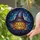 Halloween Art Lovers' Intricate Stained Glass Jack-o'-Lantern Witch Hat Mystical Swirling Teal Orange Purple Stained Glass Suncatcher - 2