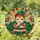 New Parents' Tiffany Stained Glass Infant Elf Firist Chismas Ruby Emerald Gold Mosaic Stained Glass Suncatcher - L7FACzvB5f