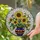 Art Lovers' Glowing Tiffany Stained Glass Sunflower Mosaic Jewel Tones Stained Glass Suncatcher - 2