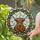 Highland Cow Lovers' Fluffy Amber Highland Cow Stained Glass Green Wreath Mosaic Stained Glass Suncatcher - 3q_YSl6LaE