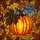 Autumn Enthusiasts' Stained Glass Tiffany Style Pumpkin Mosaic Forest Vibrant Orange Amber Blue Stained Glass Suncatcher - 5