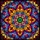Art Lovers' Vibrant Tiffany Stained Glass Lotus Mandala Orange Purple Blue Design Stained Glass Suncatcher - 5