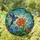 Art Lovers' Tiffany Style Hummingbird Blue Orange Green Jewel Tone Floral Mosaic Stained Glass Suncatcher - 1