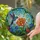 Art Lovers' Tiffany Style Hummingbird Blue Orange Green Jewel Tone Floral Mosaic Stained Glass Suncatcher - 2