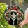 Cat Lovers' Christmas Tiffany Style Stained Glass Tuxedo Cat Santa Hat Jewel Tone Mosaic Pattern Stained Glass Suncatcher - 2