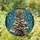 Literary Enthusiasts' Edge-to-Edge Stained Glass Book Tree Emerald Ruby Aqua Winter Wonderland Stained Glass Suncatcher - 1