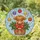 Holiday Cow Fans' Tiffany Style Stained Glass Highland Calf Winter Mosaic with Evergreen Pine & Ornaments Stained Glass Suncatcher - 0UmicuTZ7k
