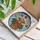 Holiday Cow Fans' Tiffany Style Stained Glass Highland Calf Winter Mosaic with Evergreen Pine & Ornaments Stained Glass Suncatcher - kjSiymDjCe