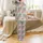 Bridal Party Design: Elegant Script Wedding Words, Watercolor Hues & Delicate Details Satin Pajamas Set - 3