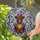 Autumn Enthusiasts' Tiffany Stained Glass Highland Cow Witch Hat Jack-O'-Lantern Mosaic Stained Glass Suncatcher - 1V-7xli5-s