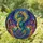Fantasy Dragon Art Lovers' Majestic Stained Glass Mosaic Celestial Swirls Teal Blue Orange Jewel Tones Stained Glass Suncatcher - 1