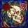 Bold Style Enthusiasts' Ruby Rose & Emerald Stained Glass Skull Mosaic Jewel Tones Stained Glass Suncatcher - 5