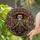 Festive Art Lovers' Detailed Stained Glass Skeletal Mariachi Trumpeter Ornate Marigold Mosaic Jewel Tones Stained Glass Suncatcher - 2