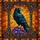 Mystical Art Lovers' Tiffany Stained Glass Raven Iridescent Teal Wings Glowing Purple Crystals Gothic Frame Amber Orange Mosaic Stained Glass Suncatcher - 5