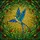 Nature Lovers' Intricate Geometric Stained Glass Soaring Swallow Bird Forest Mosaic Emerald Green Yellow Teal Stained Glass Suncatcher - 5